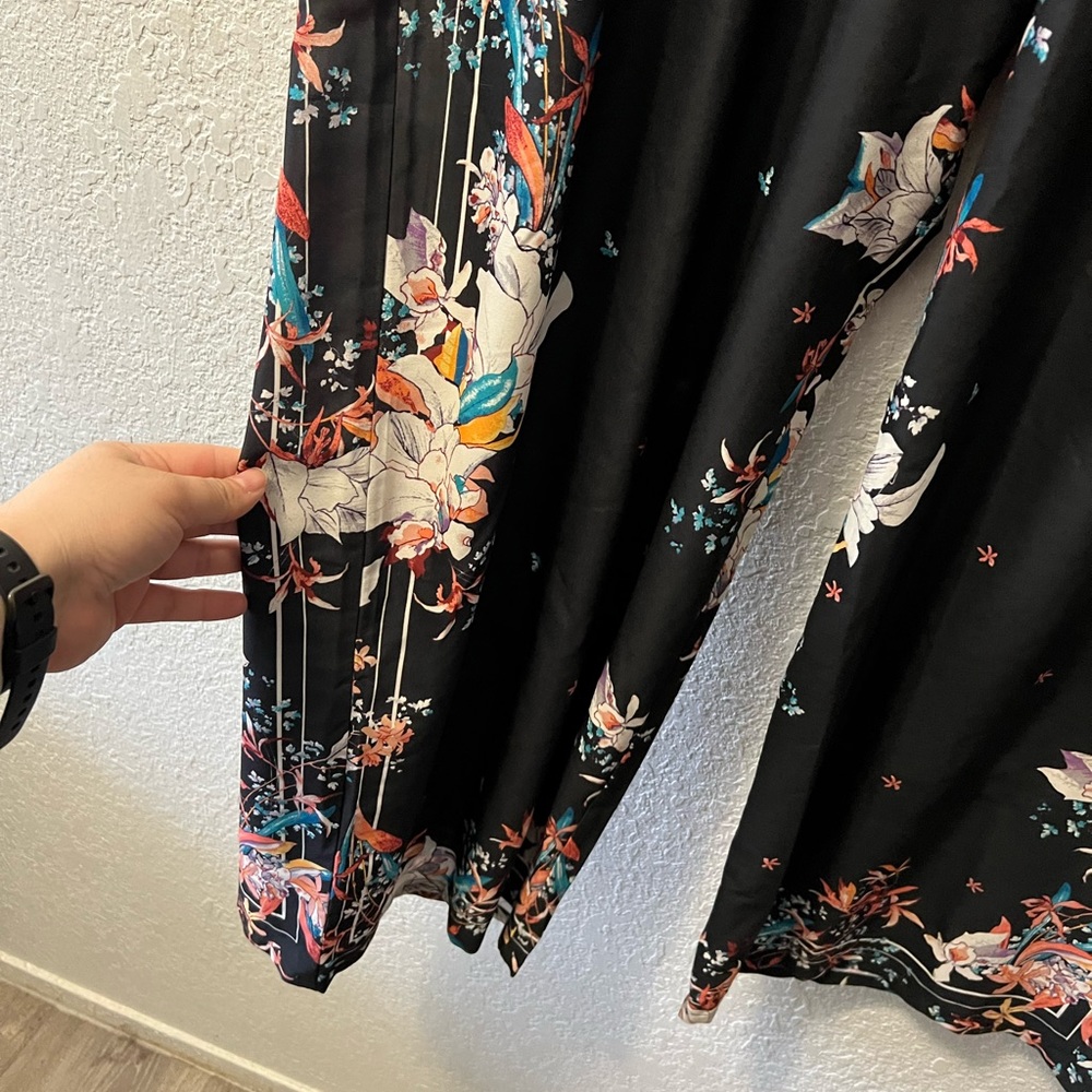 Soma Drama Pajama Pants Roma Floral Scarf Black plus size - Picture 5 of 9